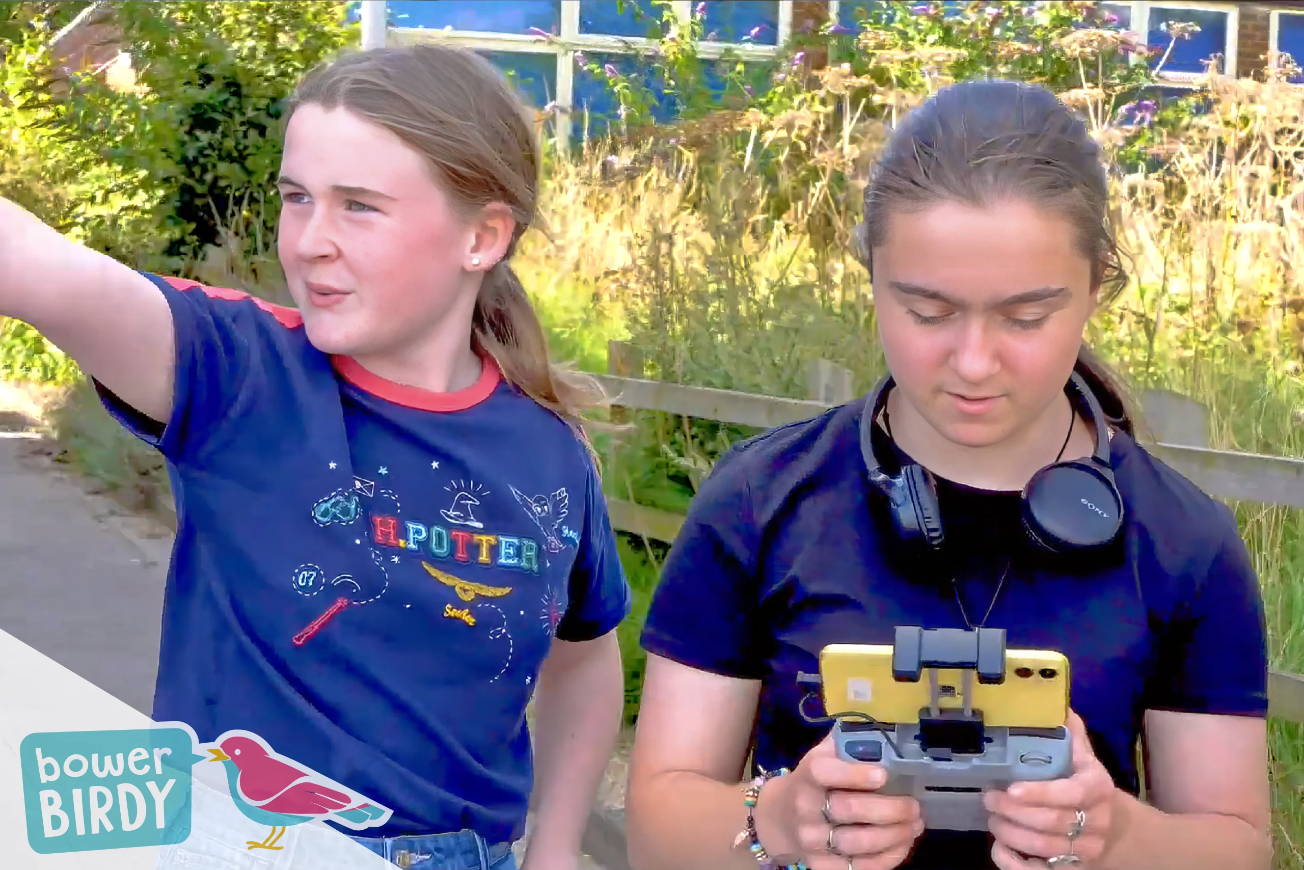 Flying the camera drone at our Film School in Flitwick - Bowerbirdy Academy