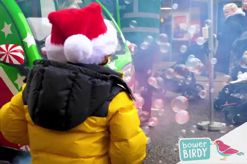 Bowerbirdy's Magical Elf Car at Lighting Up Brentwood Christmas Event 2025