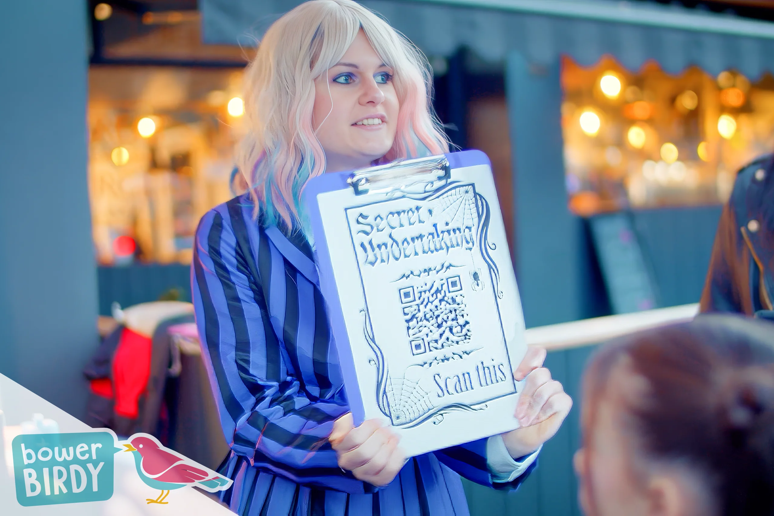 Enid Shares the QR Code for Wednesday's Secret Undertaking