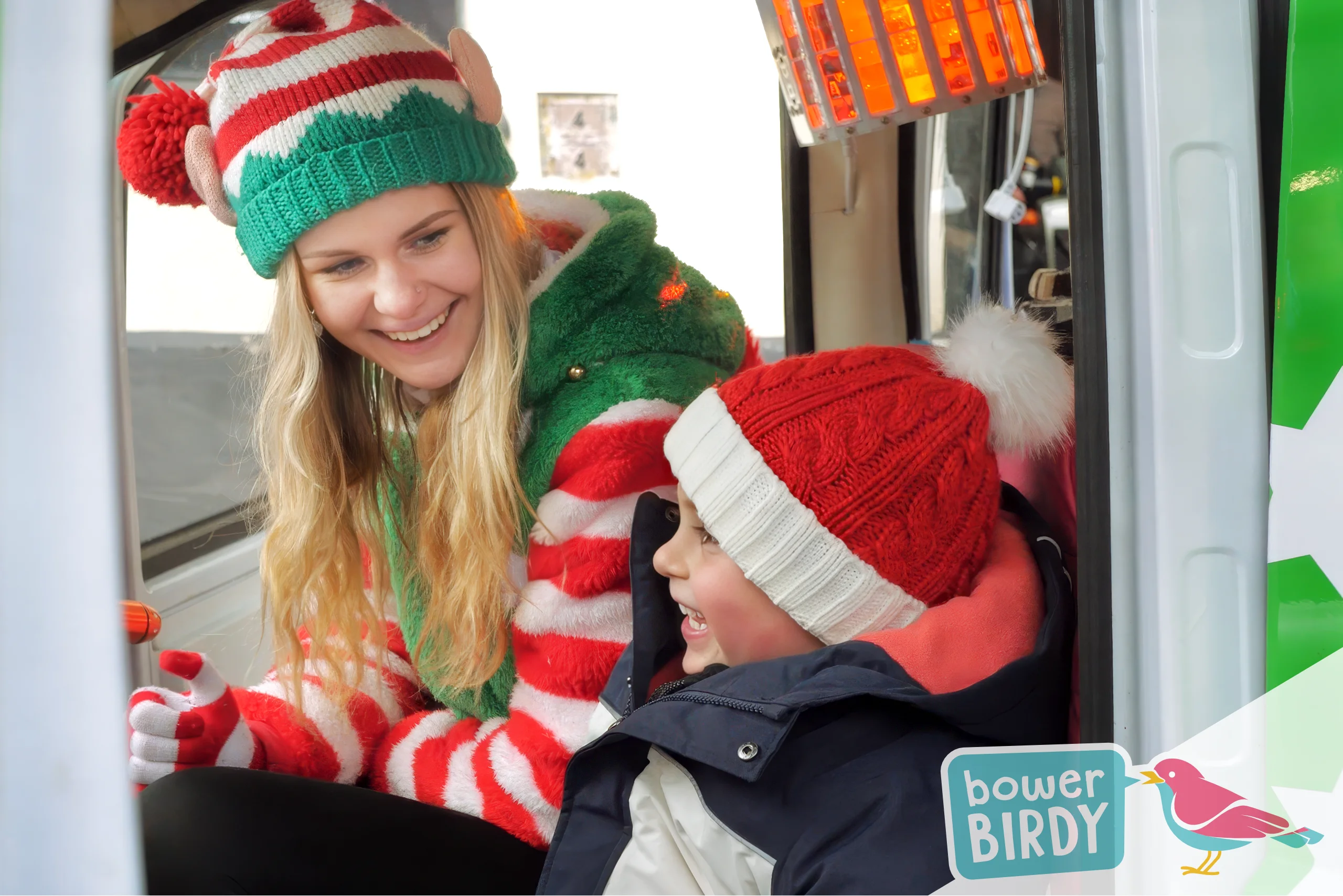 Bowerbirdy's Magical Elf Car at Lighting Up Brentwood Christmas Event 2025