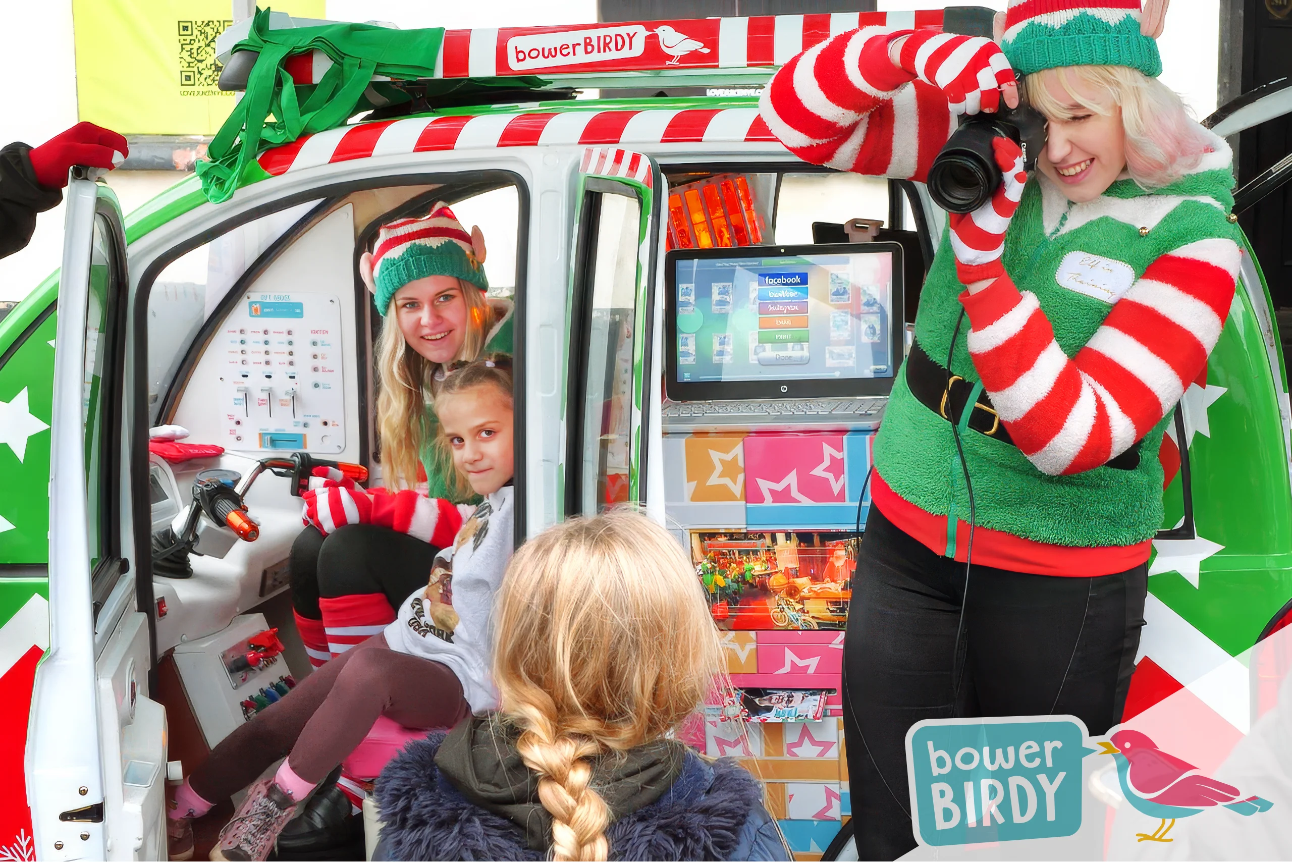 Bowerbirdy's Magical Elf Car at Lighting Up Brentwood Christmas Event 2025