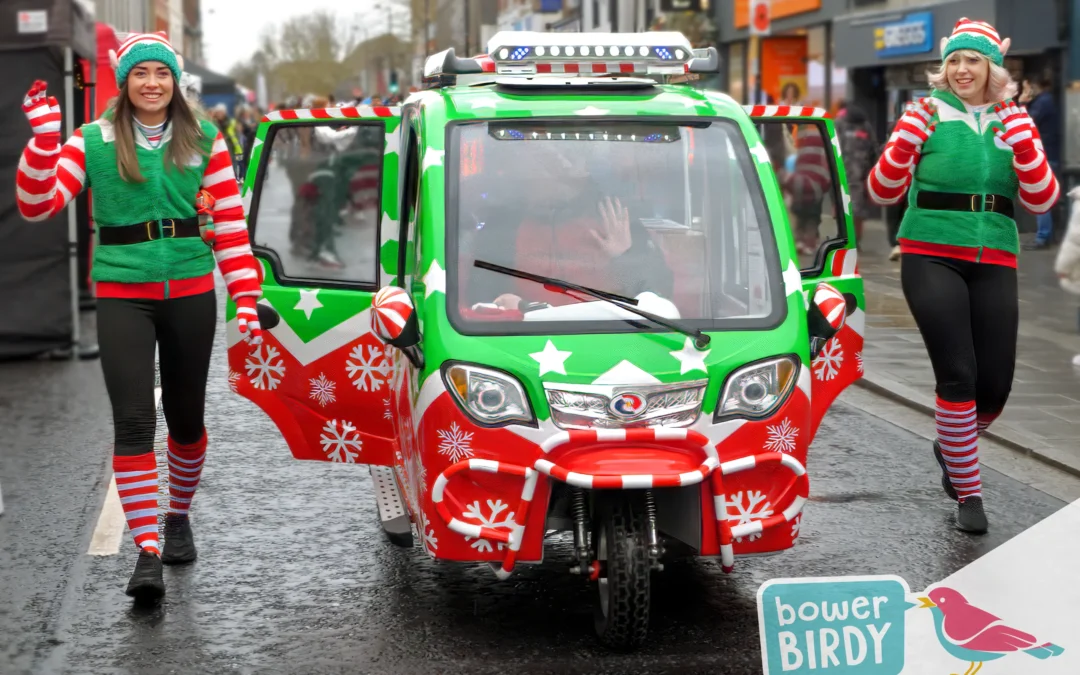 Bowerbirdy's Magical Elf Car at Lighting Up Brentwood Christmas Event 2025